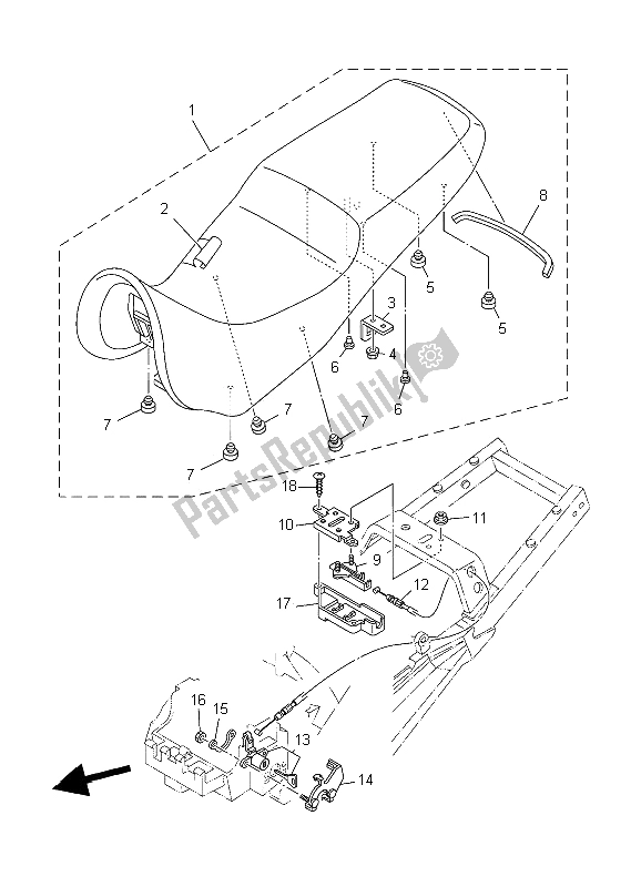 Todas las partes para Asiento de Yamaha TDM 900A 2006