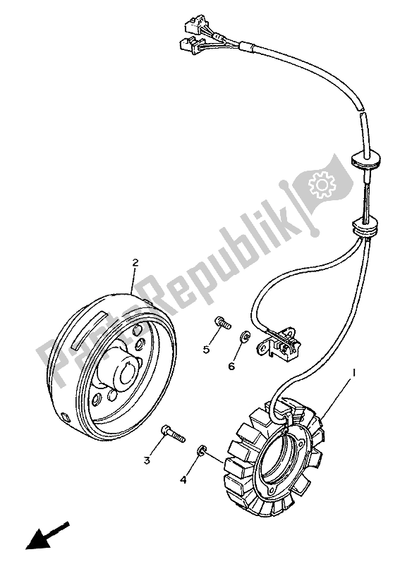 All parts for the Generator of the Yamaha XTZ 750 Supertenere 1992