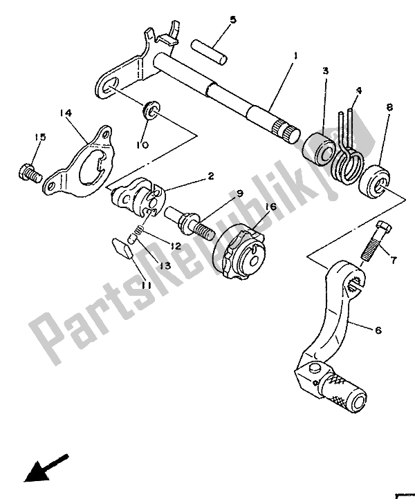 All parts for the Shifter of the Yamaha YZ 250 LC 1991