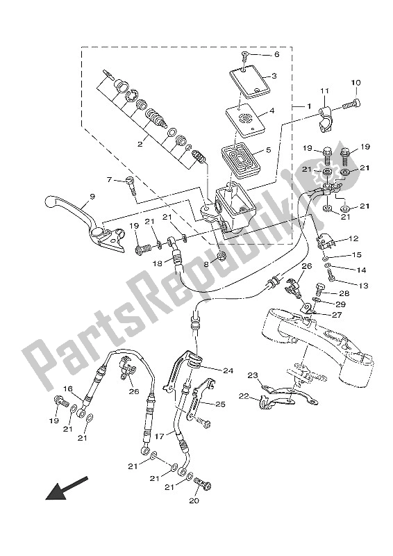 All parts for the Front Master Cylinder of the Yamaha MT-07 A 700 2016