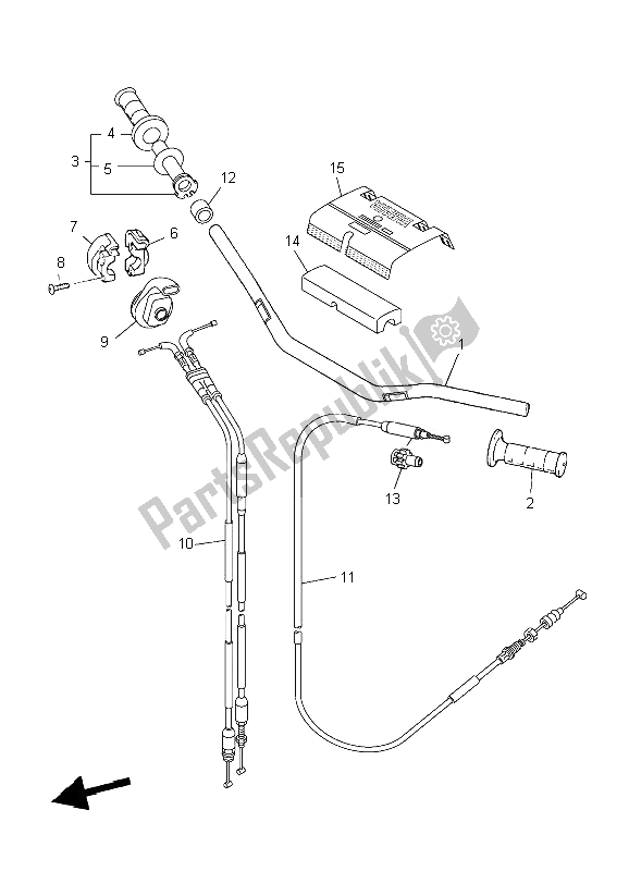 All parts for the Steering Handle & Cable of the Yamaha YZ 250F 2006