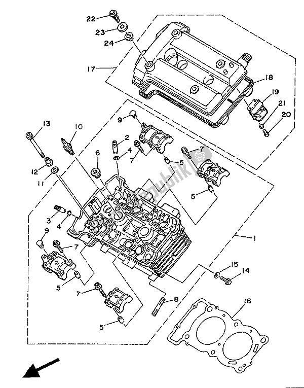 Toutes les pièces pour le Culasse du Yamaha XTZ 750 Supertenere 1991