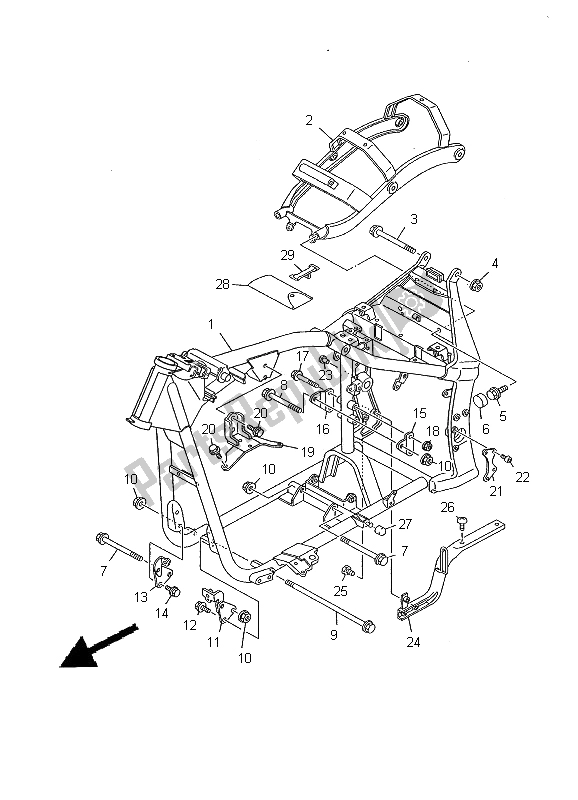 All parts for the Frame of the Yamaha XV 1600A Wildstar 2000