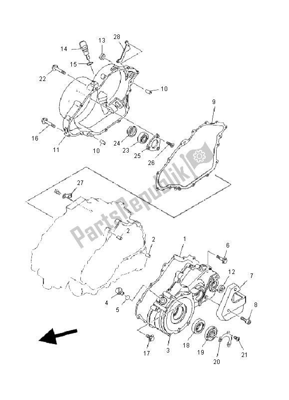 Tutte le parti per il Coperchio Del Carter 1 del Yamaha YFM 350 FW Wolverine 4X4 2000