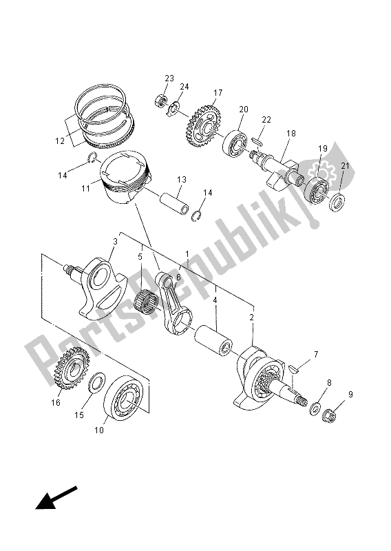 All parts for the Crankshaft & Piston of the Yamaha XT 660Z Tenere 2012