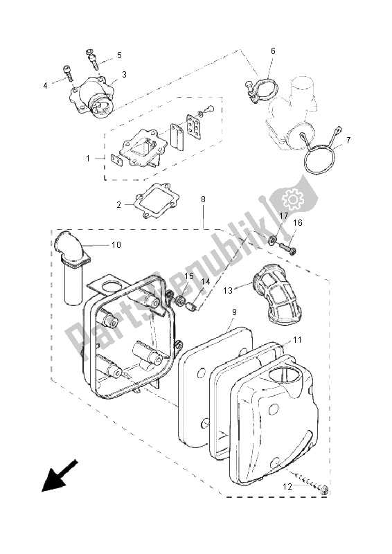 All parts for the Intake of the Yamaha YH 50 WHY 2005