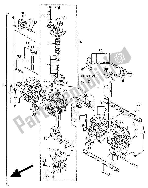 All parts for the Carburetor of the Yamaha XJR 1200 SP 1998