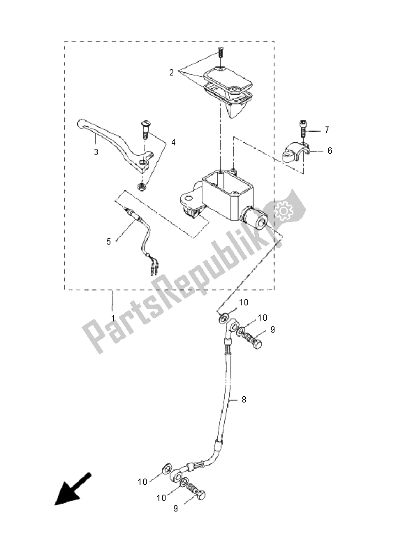 All parts for the Front Master Cylinder of the Yamaha CW 50 RS BWS 2009