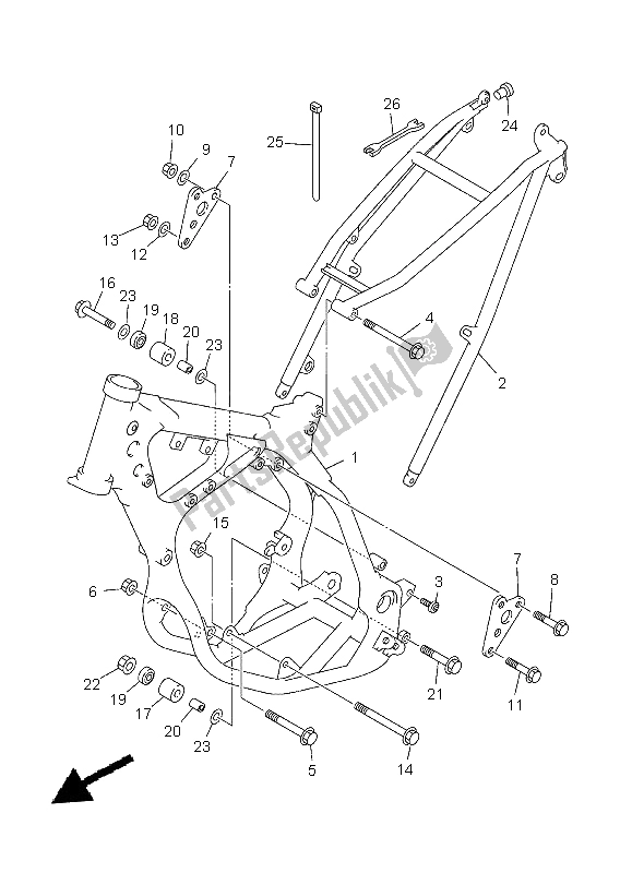 Toutes les pièces pour le Cadre du Yamaha WR 250Z 1998