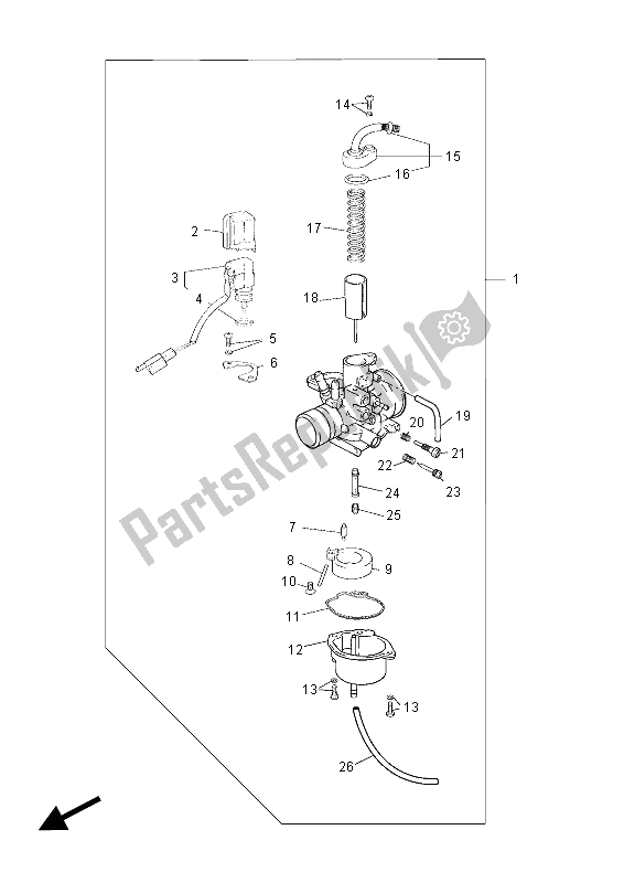 Tutte le parti per il Carburatore del Yamaha CS 50R JOG 2012