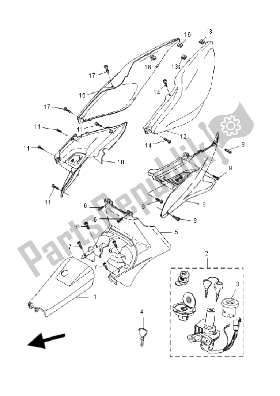 Todas las partes para Cubierta Lateral de Yamaha YQ 50 Aerox 2011