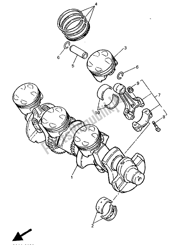 Toutes les pièces pour le Vilebrequin Et Piston du Yamaha YZF 750 SP 1993