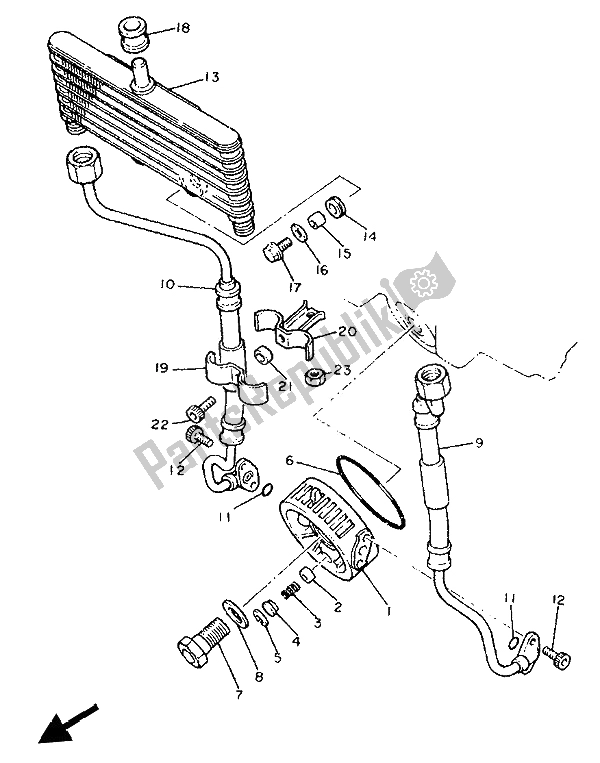 Toutes les pièces pour le Refroidisseur D'huile du Yamaha XJ 900F 1992