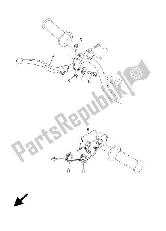 Tutte le parti per il Impugnatura Interruttore E Leva del Yamaha TT R 90 M 2000