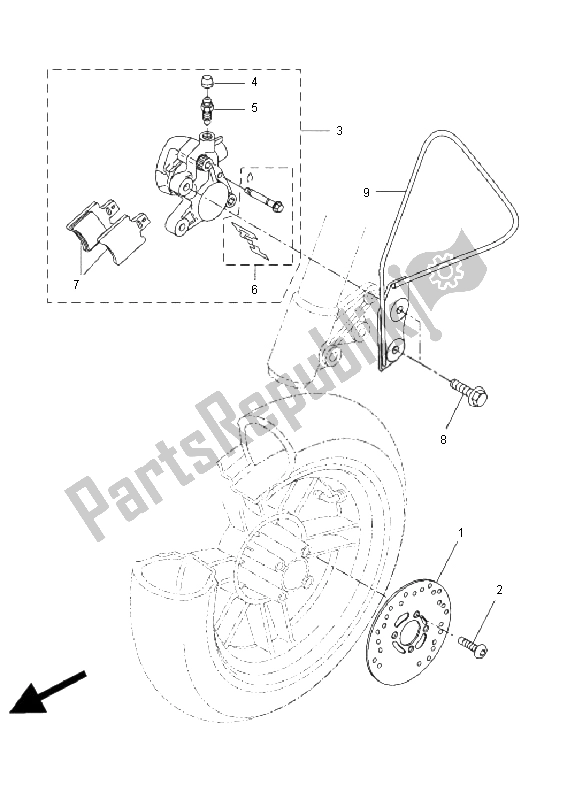 All parts for the Front Brake Caliper of the Yamaha CW 50L 2011