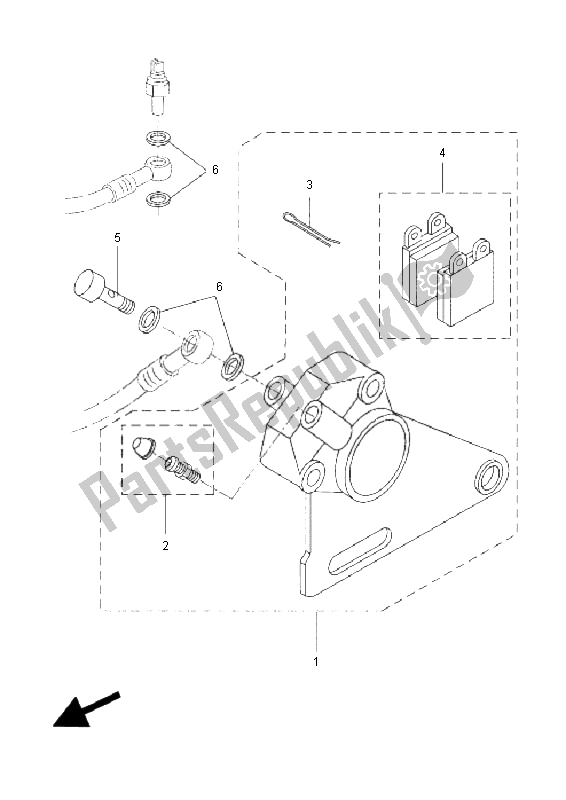 Tutte le parti per il Pinza Freno Posteriore del Yamaha DT 50R SM 2008