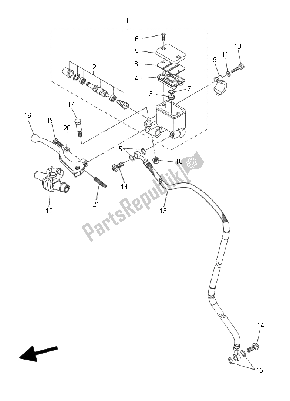 Todas las partes para Cilindro Maestro Delantero de Yamaha WR 250X 2008