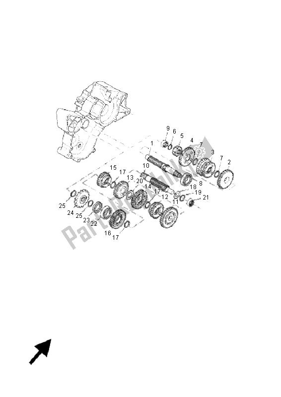 All parts for the Transmission of the Yamaha TZR 50 2007