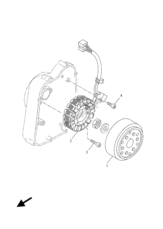 Alle onderdelen voor de Generator van de Yamaha YP 250 RA 2013