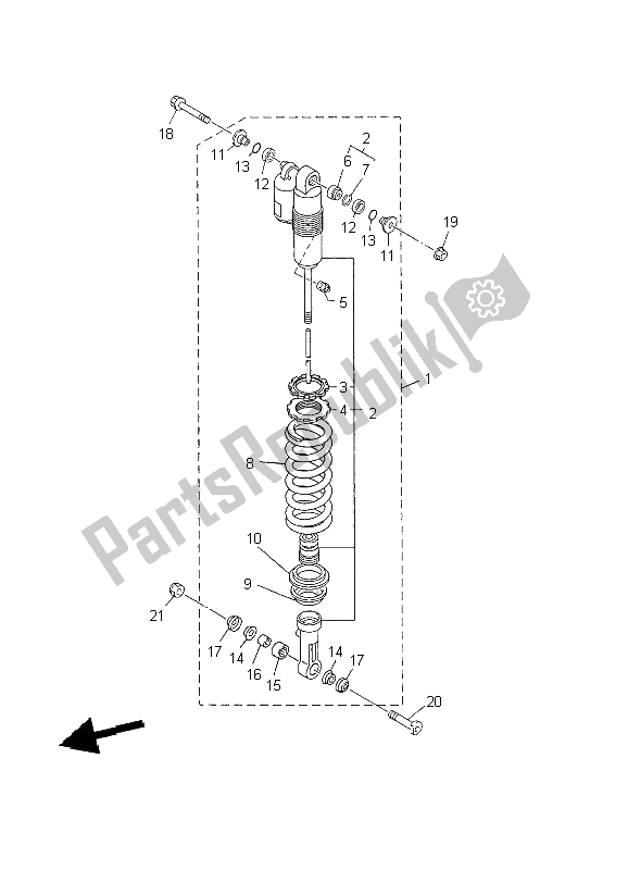 Wszystkie części do Tylne Zawieszenie Yamaha YZ 426F 2002