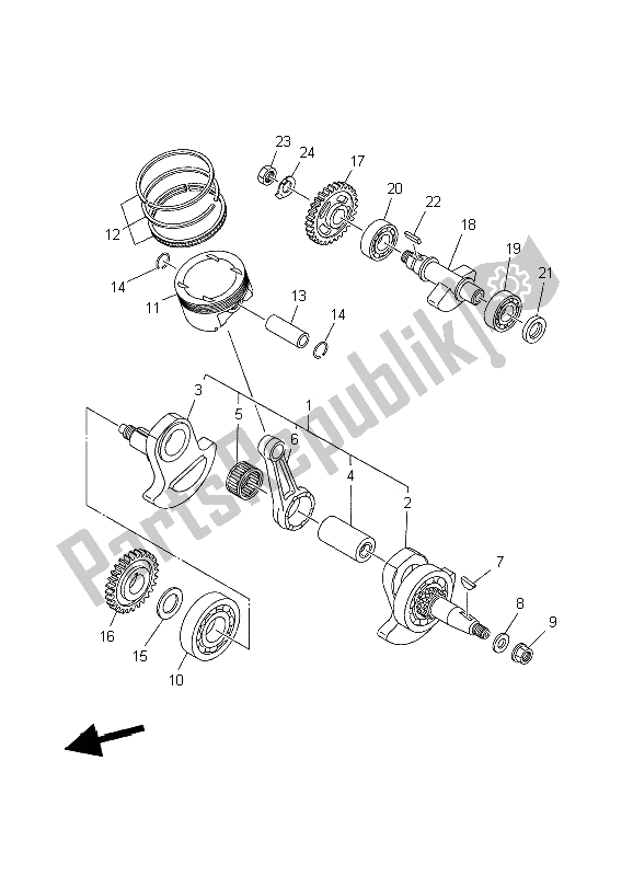 Tutte le parti per il Albero Motore E Pistone del Yamaha MT 03 25 KW 660 2006