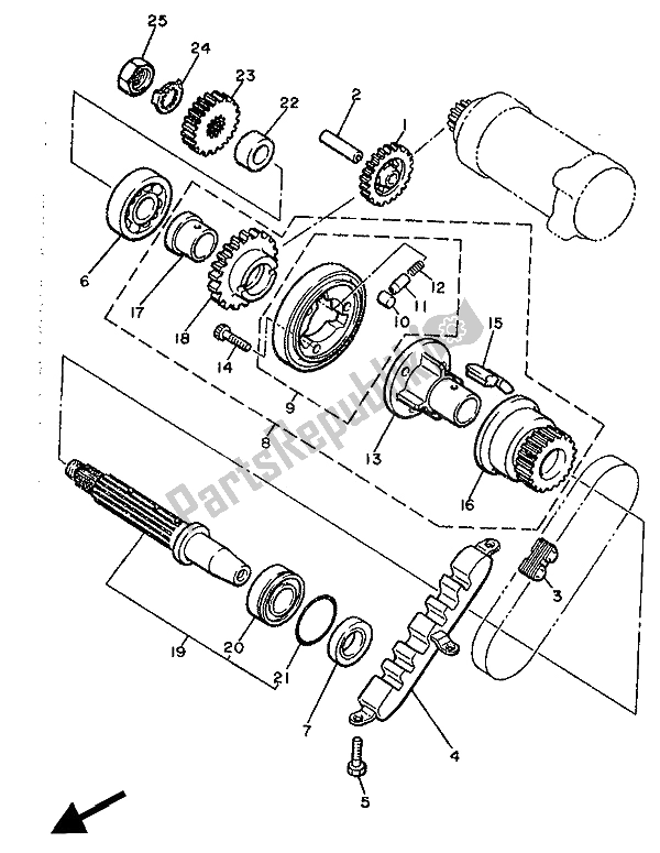 Tutte le parti per il Frizione Di Avviamento del Yamaha XJ 600 1990