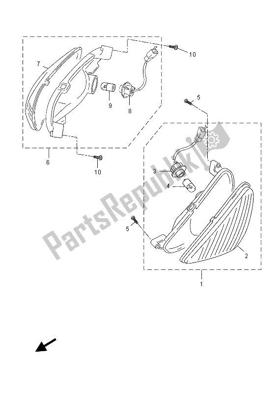 All parts for the Flasher Light of the Yamaha YN 50 2013