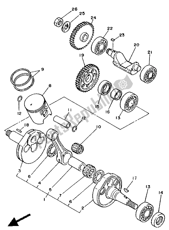 Wszystkie części do Wa? Korbowy I T? Ok Yamaha DT 125E 1991