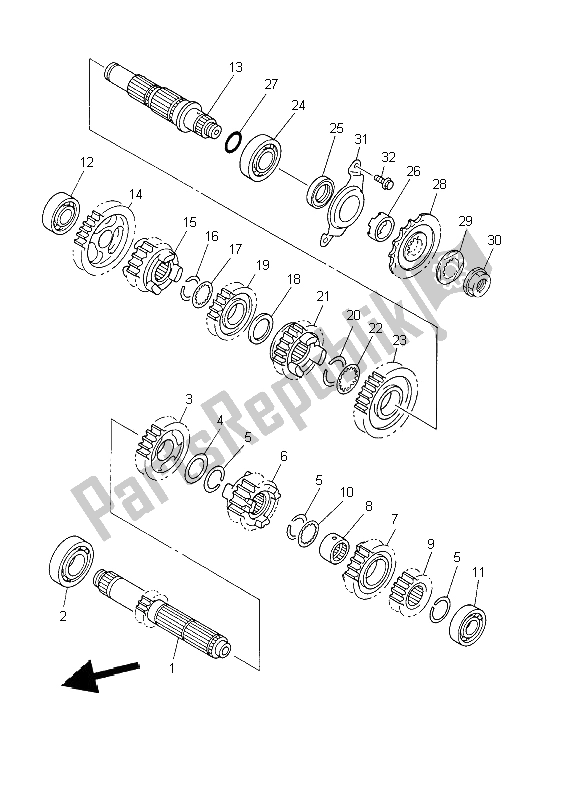 Tutte le parti per il Trasmissione del Yamaha YZ 426F 2002