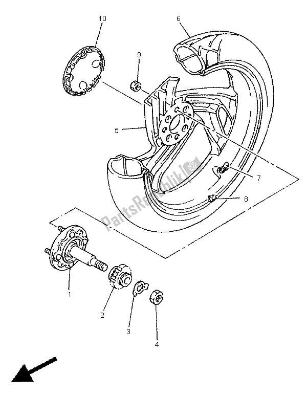 Toutes les pièces pour le Roue Avant du Yamaha GTS 1000A 1998