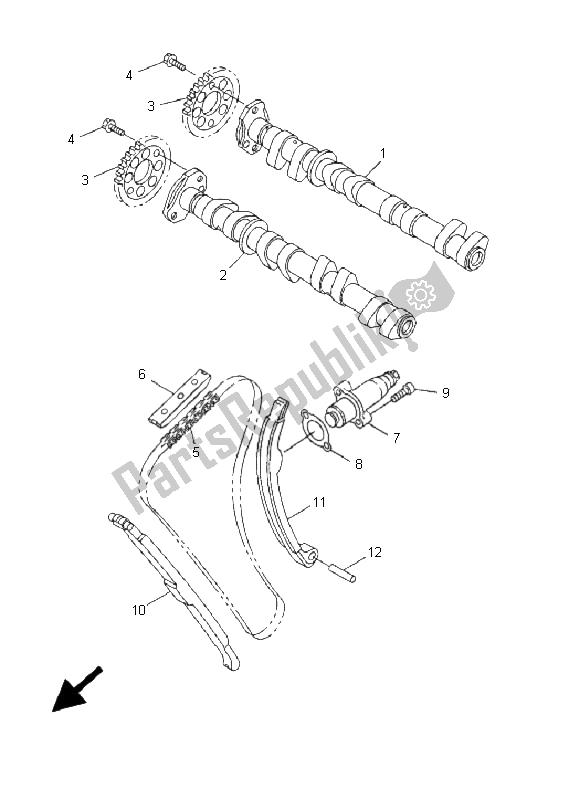 Tutte le parti per il Albero A Camme E Catena del Yamaha YZF R6 600 2001