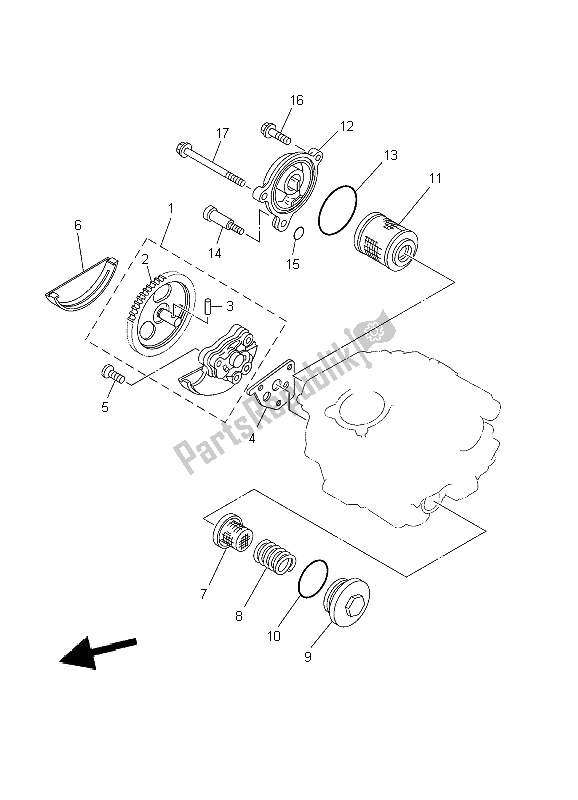 Toutes les pièces pour le La Pompe à Huile du Yamaha TW 125 2002