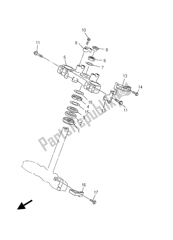 All parts for the Steering of the Yamaha WR 250F 2003