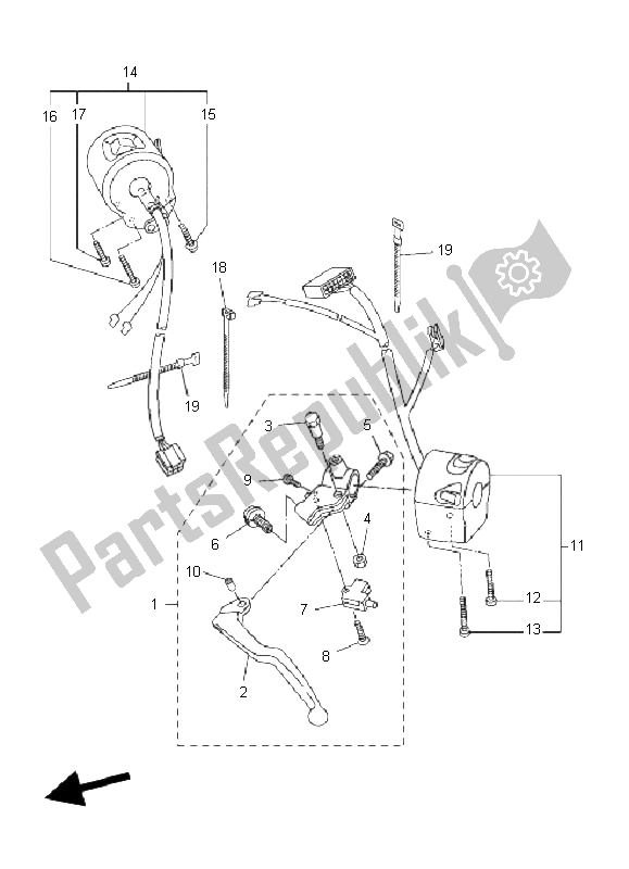 Todas as partes de Manípulo Interruptor E Alavanca do Yamaha FZ6 Sahg 600 2009