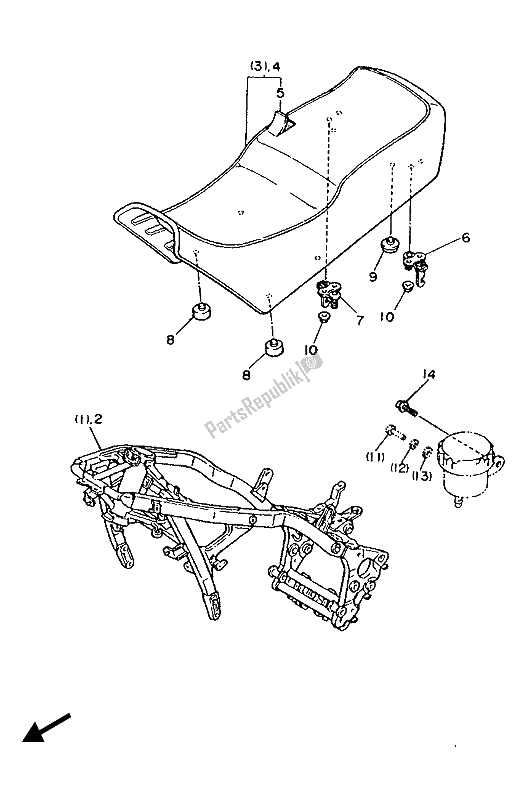 Toutes les pièces pour le Alternatif (châssis) (pour At) du Yamaha FJ 1200 1987