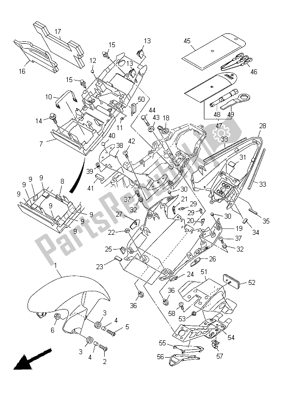 Alle onderdelen voor de Spatbord van de Yamaha YZF R6 600 2012