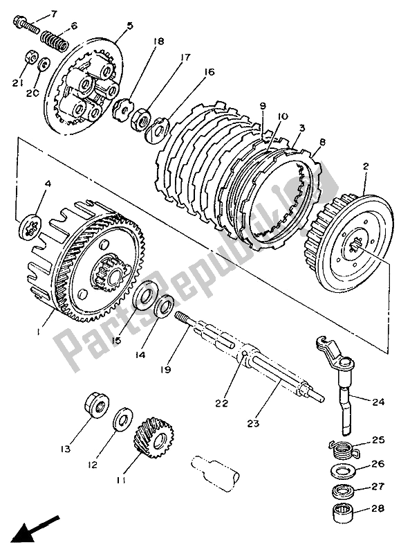 Todas las partes para Embrague de Yamaha DT 125R 1990