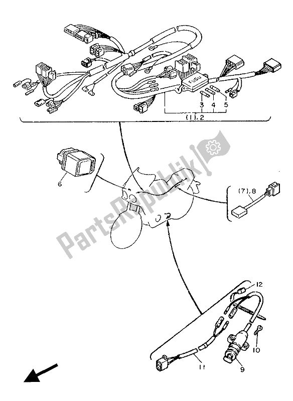 Todas las partes para Alternativo (eléctrico) (para Italia) de Yamaha FZ 600 1986