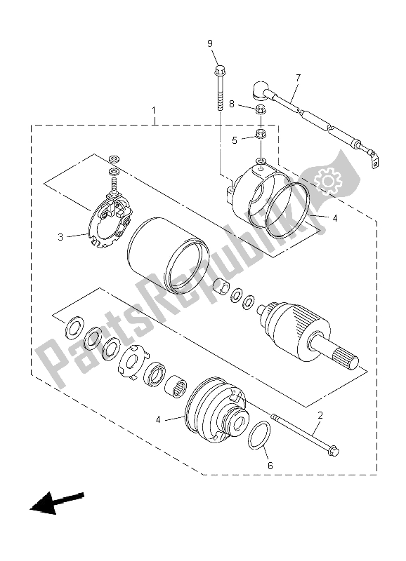 All parts for the Starting Motor of the Yamaha XJ6 SA Diversion 600 2009