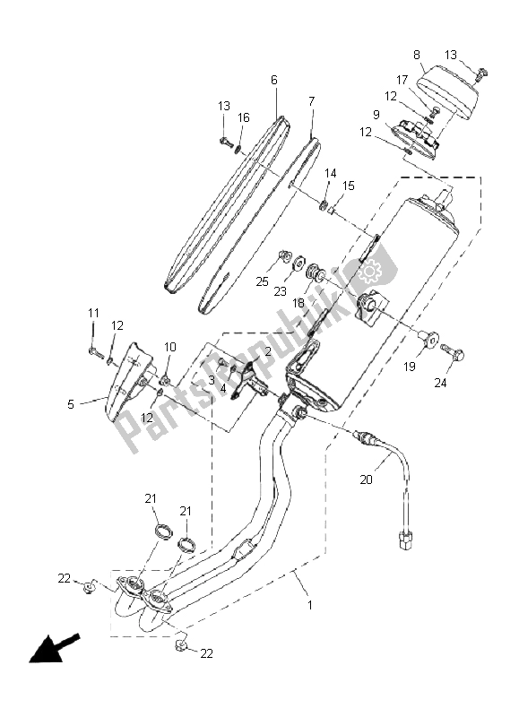 Tutte le parti per il Scarico del Yamaha XP 500 T MAX 2008