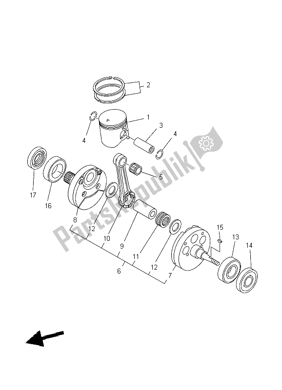 Todas las partes para Cigüeñal Y Pistón de Yamaha YZ 250 2009