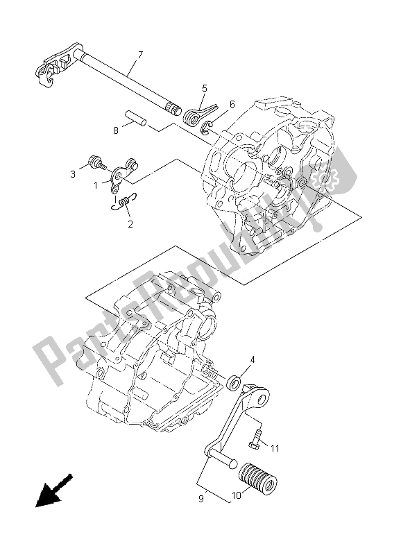 All parts for the Shift Shaft of the Yamaha YBR 125 ED 2005