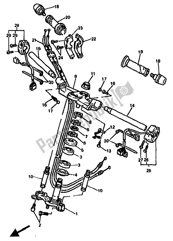 Tutte le parti per il Maniglia E Cavo Dello Sterzo del Yamaha GTS 1000A 1994