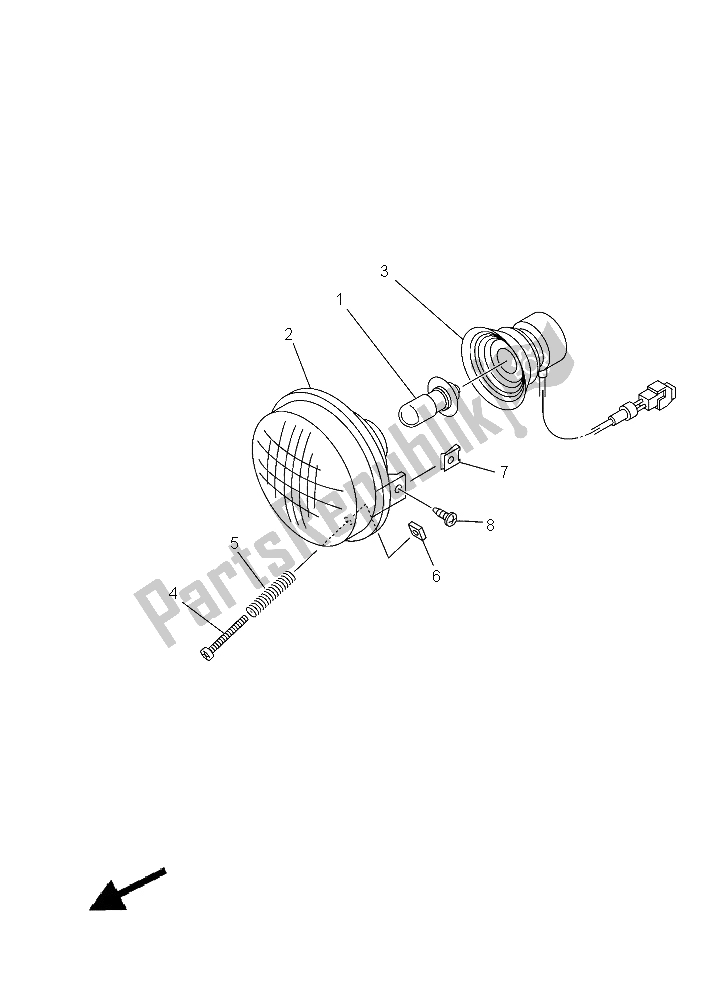 All parts for the Headlight of the Yamaha YFM 450 Fwad IRS Grizzly 4X4 2015