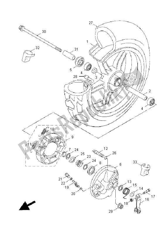 Toutes les pièces pour le Roue Avant du Yamaha XF 50E 4T Giggle 2008