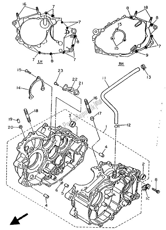 Todas las partes para Caja Del Cigüeñal de Yamaha XT 600E 1993