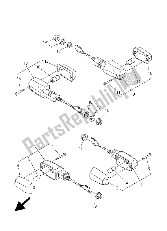 Toutes les pièces pour le Lumière Clignotante du Yamaha YBR 125 ED 2005