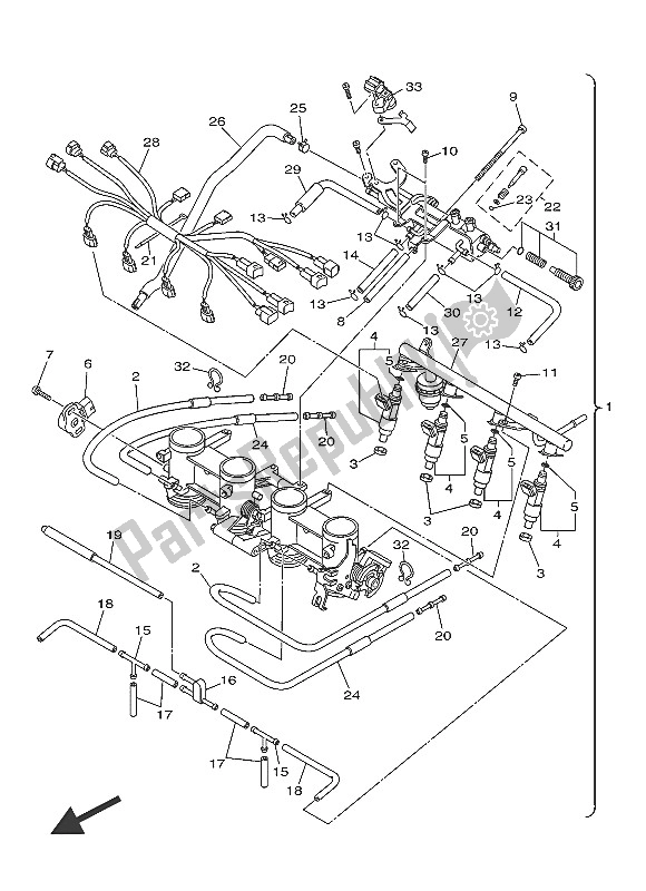 Toutes les pièces pour le Admission 2 du Yamaha XJ6 FA 600 2016