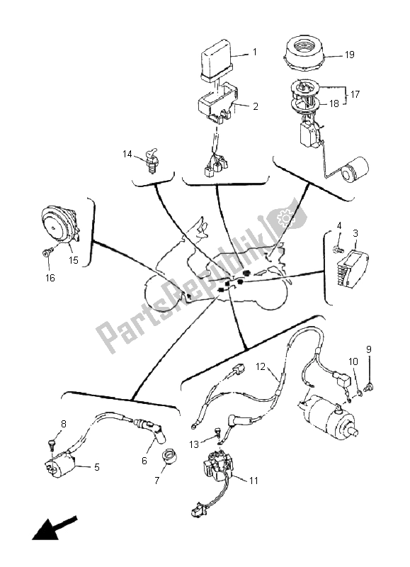 All parts for the Electrical 1 of the Yamaha YP 125R E Majesty 2008