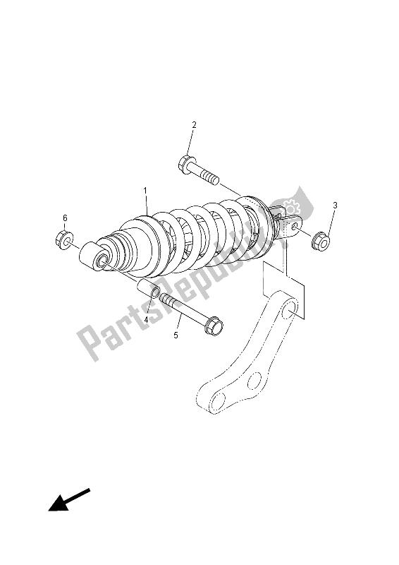 All parts for the Rear Suspension of the Yamaha MT-07 700 2015